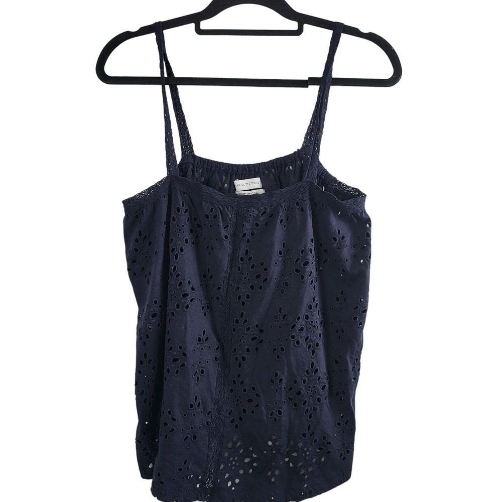 Urban Outfitters Tank Top M Womens Blue See Through Eyelet Pullover Blouse